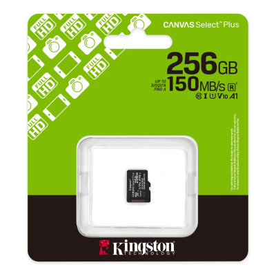 Карта пам`яті MicroSDXC 256GB UHS-I Class 10 Kingston Canvas Select Plus R150MB/s (SDCS3/256GBSP) Карта пам`яті MicroSDXC 256GB UHS-I Class 10 Kingston Canvas Select Plus R150MB/s (SDCS3/256GBSP)
