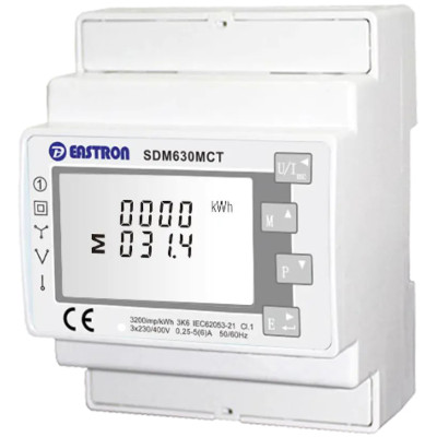 Лічільник Three phase energy meter Eastron SDM 630MCT-ETL (ESCT-T24 250A/1A) Лічільник Three phase energy meter Eastron SDM 630MCT-ETL (ESCT-T24 250A/1A)