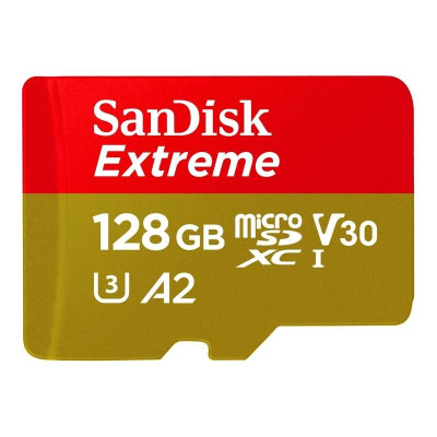 Карта пам`ятi MicroSDXC 128GB UHS-I/U3 Class 10 SanDisk Extreme A2 R190/W90MB/s (SDSQXAA-128G-GN6MN)