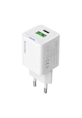 Мережевий зарядний пристрій ColorWay GaN Mini 30W PD Port PPS USB (Type-C PD + USB QC4.0) White (CW-CHS053PD-WT)