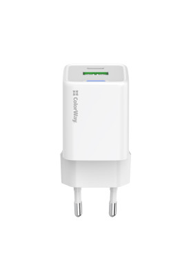 Мережевий зарядний пристрій ColorWay GaN Mini 30W PD Port PPS USB (Type-C PD + USB QC4.0) White (CW-CHS053PD-WT)
