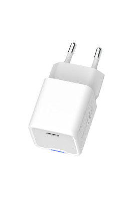 Мережевий зарядний пристрій ColorWay GaN Mini 30W PD Port PPS USB-C White (CW-CHS054PD-WT)