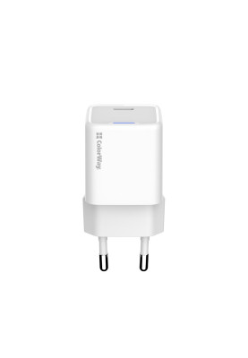 Мережевий зарядний пристрій ColorWay GaN Mini 30W PD Port PPS USB-C White (CW-CHS054PD-WT)