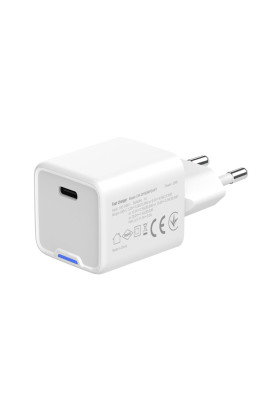 Мережевий зарядний пристрій ColorWay GaN Mini 30W PD Port PPS USB-C White (CW-CHS054PD-WT)