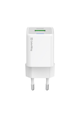 Мережевий зарядний пристрій ColorWay GaN Mini 35W PD Port PPS USB (Type-C PD + USB QC4.0) White (CW-CHS055PD-WT)