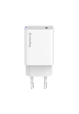 Мережевий зарядний пристрій ColorWay GaN Mini 45W PD Port PPS USB-C White (CW-CHS057PD-WT)