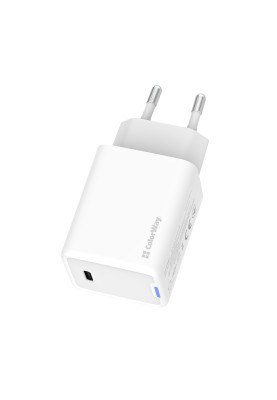 Мережевий зарядний пристрій ColorWay GaN Mini 45W PD Port PPS USB-C White (CW-CHS057PD-WT)