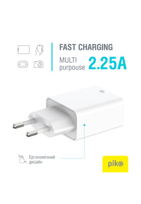 Мережевий зарядний пристрій Piko TC-PD451 (1USB-Cx3A) 45W White (1283126597770)