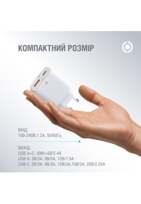 Мережевий зарядний пристрій Piko TC-PD452 (1USB-Cx3A, 1USBx3A) 45W White (1283126597787)