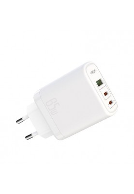 Мережевий зарядний пристрій XO CE04 (1USB, 2USB-C) QC3.0 PD3.0 White (XO-CE04-WH)