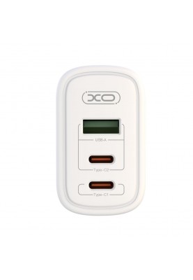 Мережевий зарядний пристрій XO CE04 (1USB, 2USB-C) QC3.0 PD3.0 White (XO-CE04-WH)