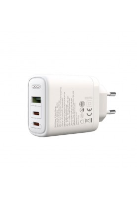 Мережевий зарядний пристрій XO CE04 (1USB, 2USB-C) QC3.0 PD3.0 White (XO-CE04-WH)