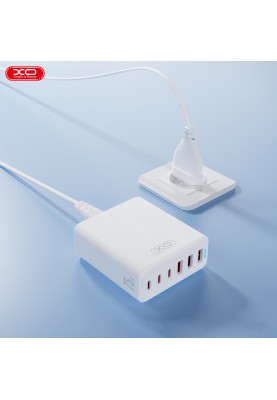 Мережевий зарядний пристрій XO L133 (3USB-С, 3USB, 3А) PD, QC 3.0 White (L133.white)