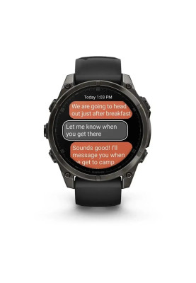 Смарт-годинник Garmin Fenix 8 43mm AMOLED Sapphire Carbon Gray DLC Titanium with Black Silicone (010-02903-28)