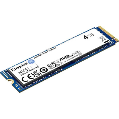 Накопичувач SSD 4TB M.2 NVMe Kingston NV3 M.2 2280 PCIe Gen4.0 x4 (SNV3S/4000G) Накопичувач SSD 4TB M.2 NVMe Kingston NV3 M.2 2280 PCIe Gen4.0 x4 (SNV3S/4000G)