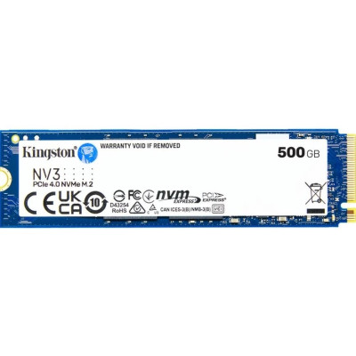 Накопичувач SSD 500GB M.2 NVMe Kingston NV3 M.2 2280 PCIe Gen4.0 x4 (SNV3S/500G) Накопичувач SSD 500GB M.2 NVMe Kingston NV3 M.2 2280 PCIe Gen4.0 x4 (SNV3S/500G)