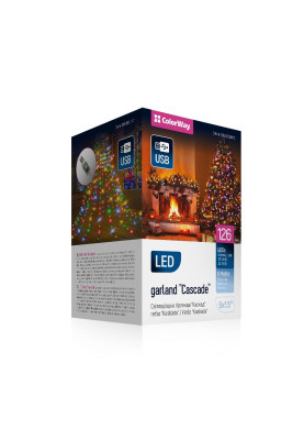 Світлодіодна гірлянда ColorWay (CW-G-126L91CUMC) 126LED, 9x1.5м, 8 функцій, різнокольорова USB