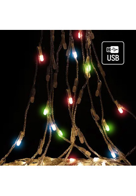 Світлодіодна гірлянда ColorWay (CW-G-126L91CUMC) 126LED, 9x1.5м, 8 функцій, різнокольорова USB