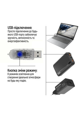 Світлодіодна гірлянда ColorWay (CW-G-126L91CUMC) 126LED, 9x1.5м, 8 функцій, різнокольорова USB