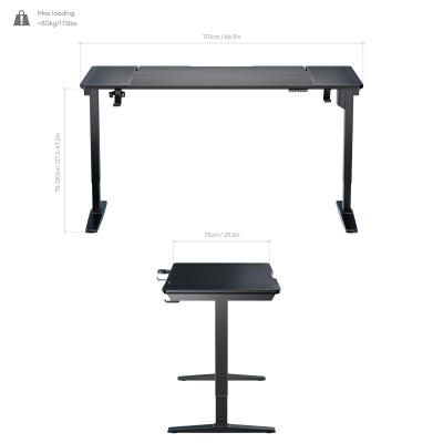 Геймерський стіл TX3 LAB-X Black (TEGD-7031101.11)