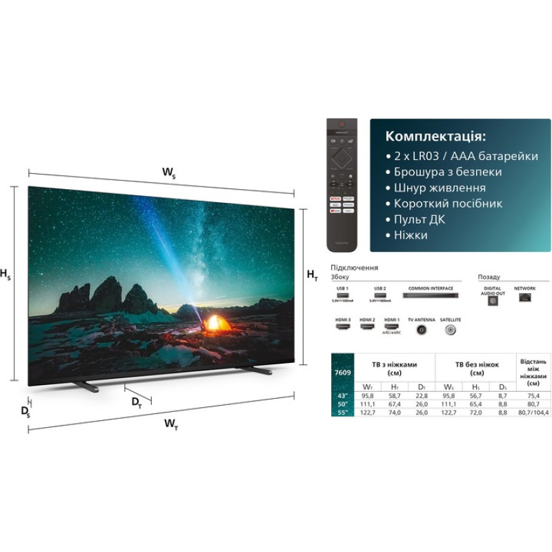 Телевiзор Philips 55PUS7609/12