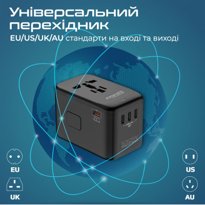 Зарядний пристрій Promate TripMate-GaN100 100W Black