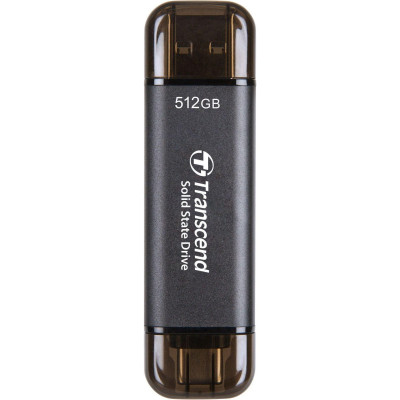 Накопичувач зовнішній SSD USB 3.1 Gen 2 Type-A/Type-C 512GB Transcend ESD310 Black (TS512GESD310C)