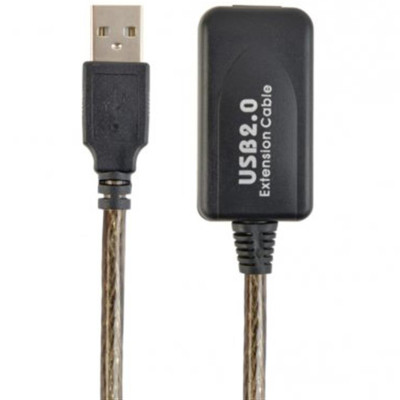 Кабель Cablexpert USB - USB V 2.0 (F/M), активний подовжувач, 5 м, чорний (UAE-01-5M) Кабель Cablexpert USB - USB V 2.0 (F/M), активний подовжувач, 5 м, чорний (UAE-01-5M)