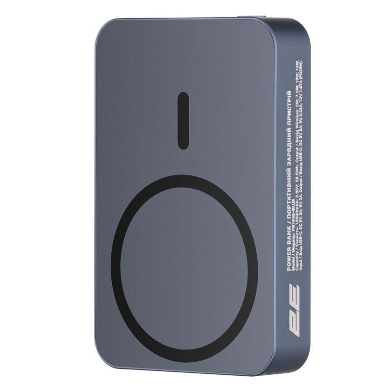 Універсальна мобільна батарея 2E Wireless QI 10000mAh Blue (2E-PB1046-BLUE)