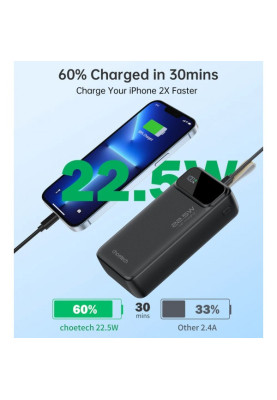 Універсальна мобільна батарея Choetech B730 30000mAh Black (B730-ACBK)