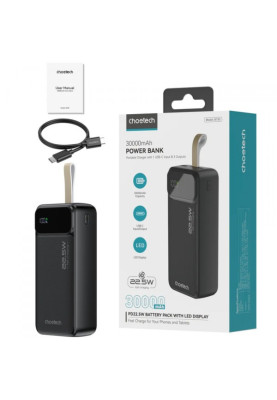 Універсальна мобільна батарея Choetech B730 30000mAh Black (B730-ACBK)