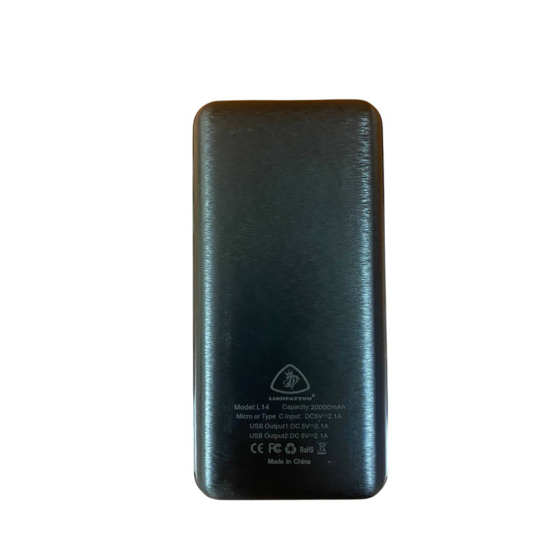 Універсальна мобільна батарея Lionpatton L14 20000mAh Black (LI- L14-BK)