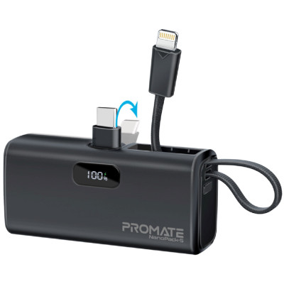 Універсальна мобільна батарея Promate Nanopack-5 5000mAh 20W Black