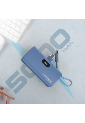 Універсальна мобільна батарея Promate Nanopack-5 5000mAh 20W Blue (nanopack-5.navy)