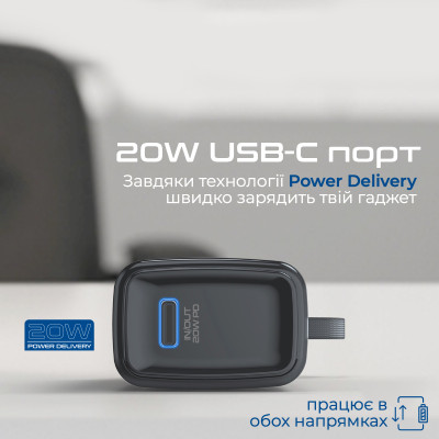 Універсальна мобільна батарея Promate Nanopack-5 5000mAh 20W Black