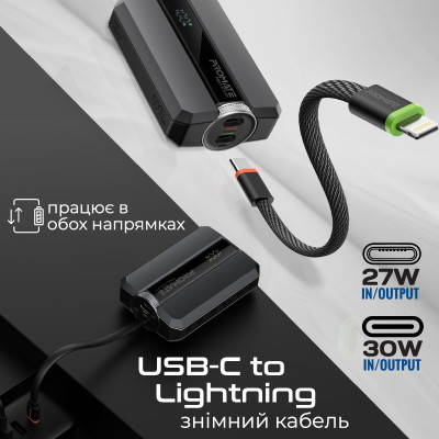 Універсальна мобільна батарея Promate Neo-10Uni 10000mAh 30W Black