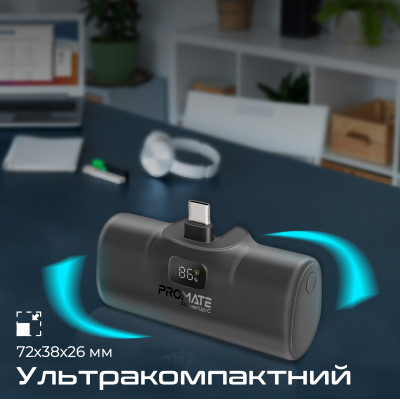 Універсальна мобільна батарея Promate PowerUp-c 5000mAh 20W Black
