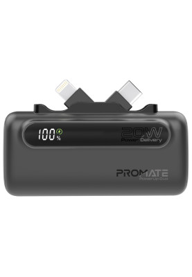 Універсальна мобільна батарея Promate PowerUp-Duo 5000mAh 20W Black