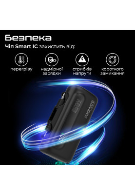 Універсальна мобільна батарея Promate PowerUp-Duo 5000mAh 20W Black