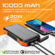 Універсальна мобільна батарея Promate SolarTank-10PDQi 10000mAh 20W Black