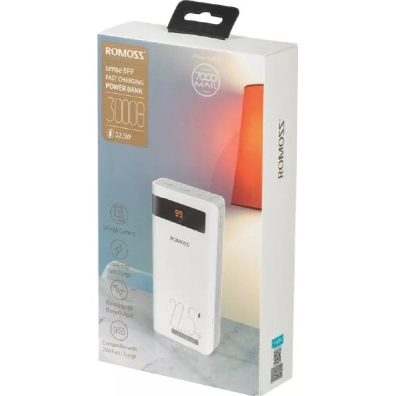 Універсальна мобільна батарея Romoss Sense8PF 30000mAh White (PHP30-852-1735H)