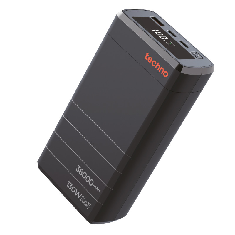 Універсальна мобільна батарея Techno PDC130 38000mAh PD 130W QC 3.0 Black