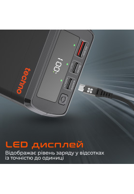 Універсальна мобільна батарея Techno PDC130 38000mAh PD 130W QC 3.0 Black