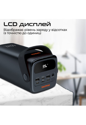 Універсальна мобільна батарея Techno 80000mAh PD 65W QC 3.0 Black (powerbank-80)