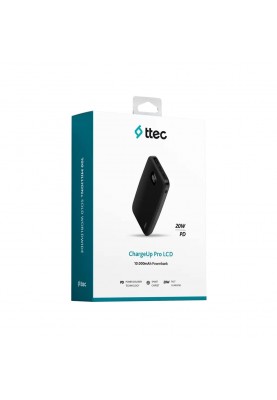 Універсальна мобільна батарея Ttec 10000mAh ChargeUp Pro LCD PD 20W Black (2BB209S)