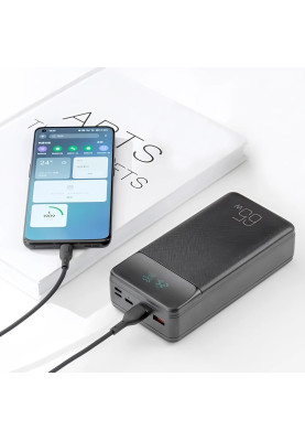 Універсальна мобільна батарея XO PR201 PD 65W QC 3.0 30000mAh Black