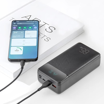 Універсальна мобільна батарея XO PR201 PD 65W QC 3.0 30000mAh Black