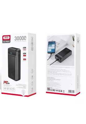 Універсальна мобільна батарея XO PR201 PD 65W QC 3.0 30000mAh Black