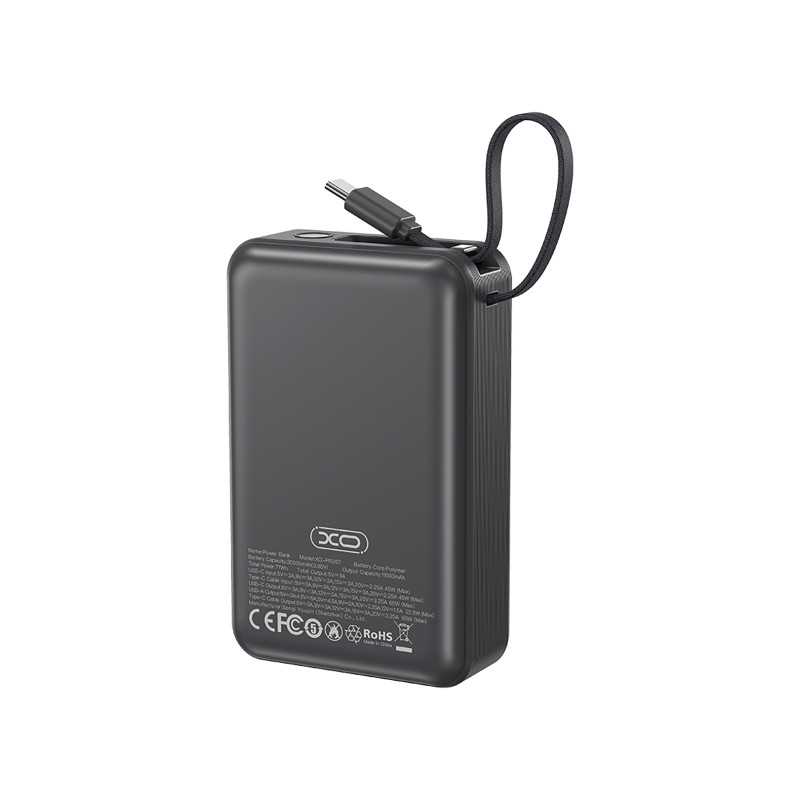 Універсальна мобільна батарея XO PR267  PD 65W 20000mAh Grey