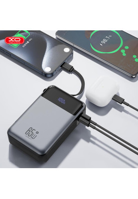 Універсальна мобільна батарея XO PR267  PD 65W 20000mAh Grey